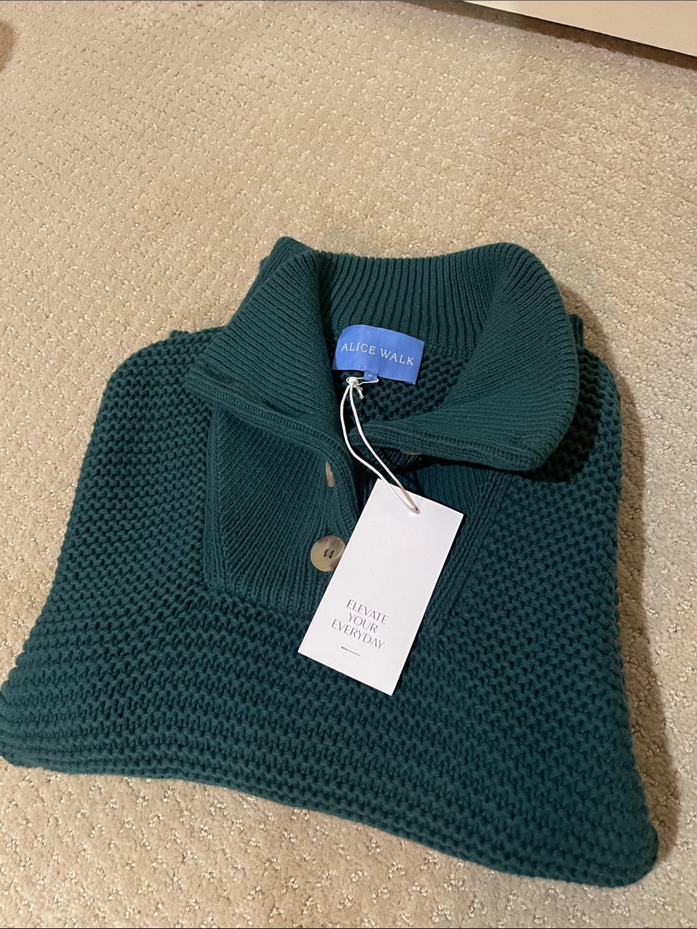 Alice Walk Women's Green Cotton Weekender Sweater